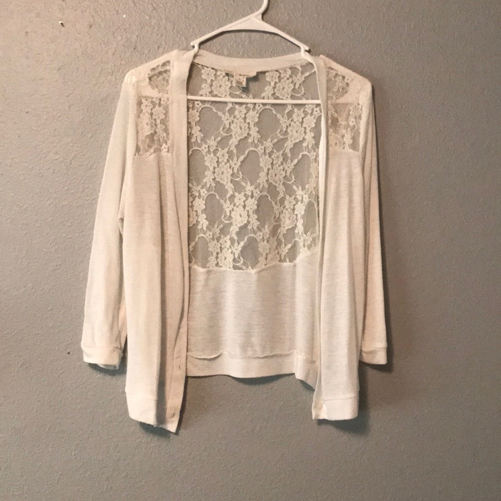 White lace cardigan
